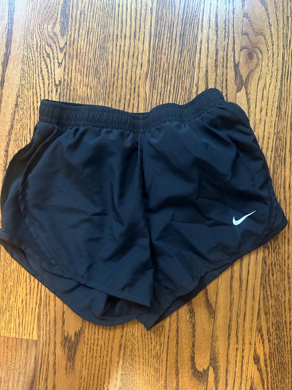 Nike Black Kids Dri-FIT Running Shorts with White Swoosh